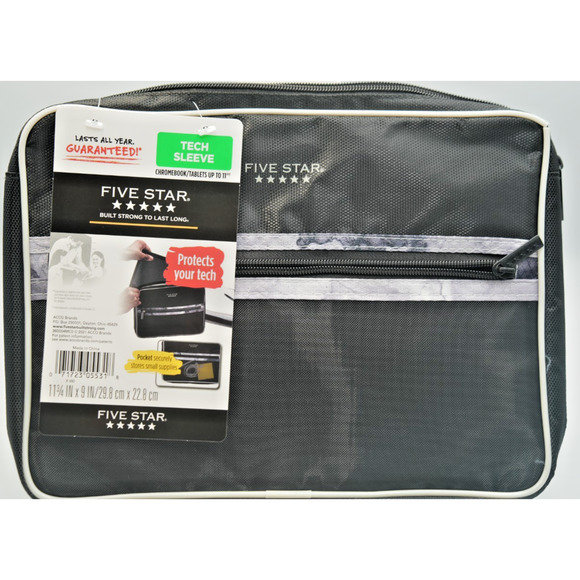 Five Star Tech Sleeve Tablet/Laptop Case 11" Black Padded Pocket Organizer NWT - Picture 1 of 4